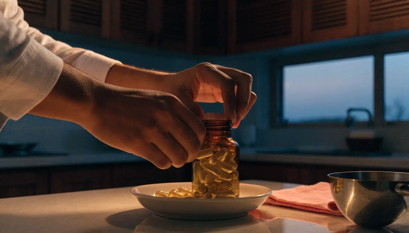 Rows of unlabelled amber-glass bottles on a dark counter with a folded cloth